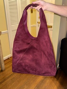 Banana Republic Faux-Suede Burgundy Bag
